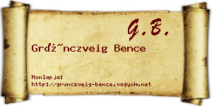 Grünczveig Bence névjegykártya